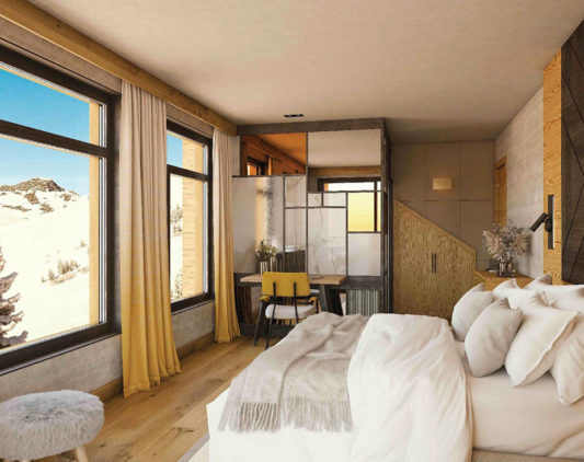 Chambre - residence Les Cristaux - location appartement les arcs