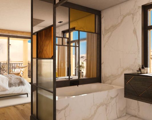 Salle de bain - residence Les Cristaux - location appartement les arcs